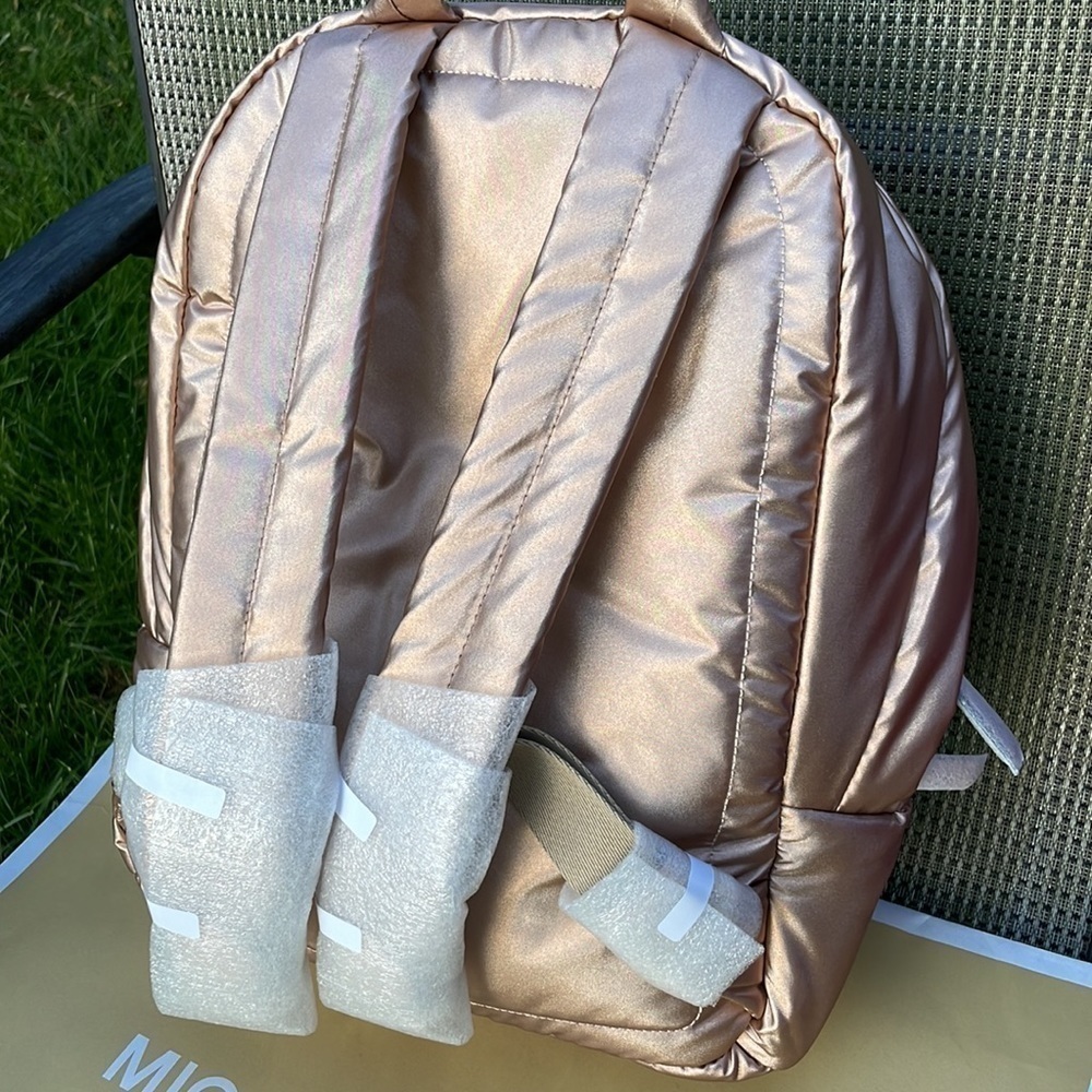 Michael Kors Rae Medium Quilted Golden Backpack - Picture 6 of 9